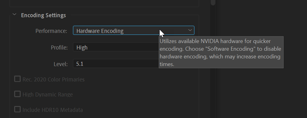 New Hardware accelerated H.264 and HEVC encoding w... - Adobe Product ...