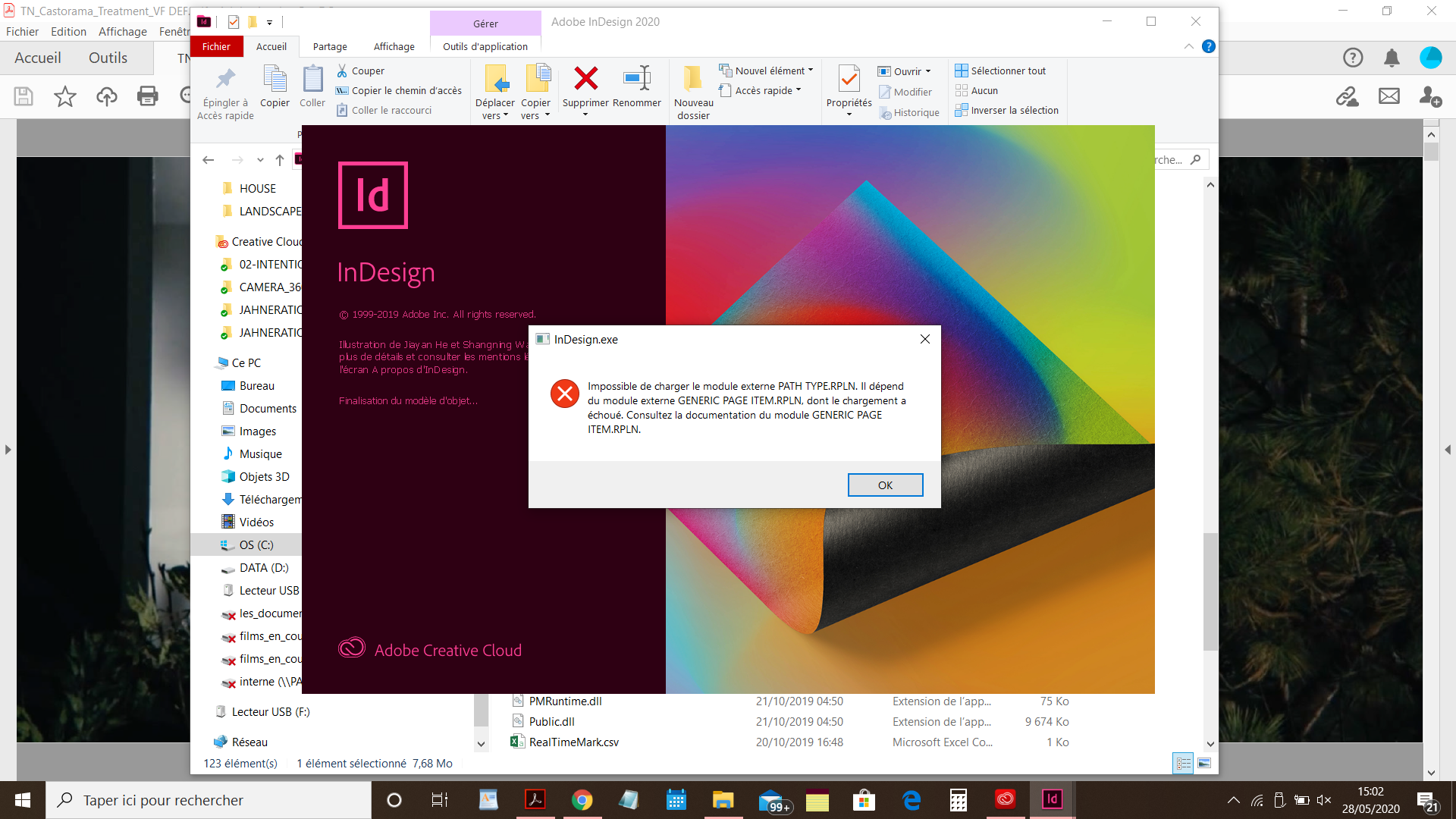 Solved Error launching InDesign "Cannot load the PATH TYP... Adobe