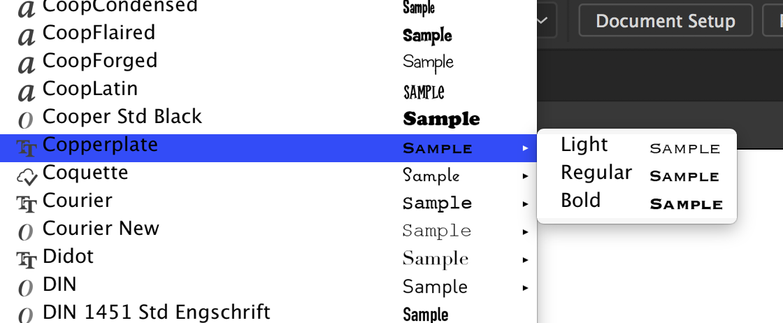 missing font in adobe illustrator